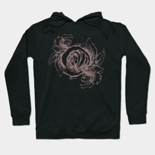 Rose wreath, floral composition in tattoo style Hoodie